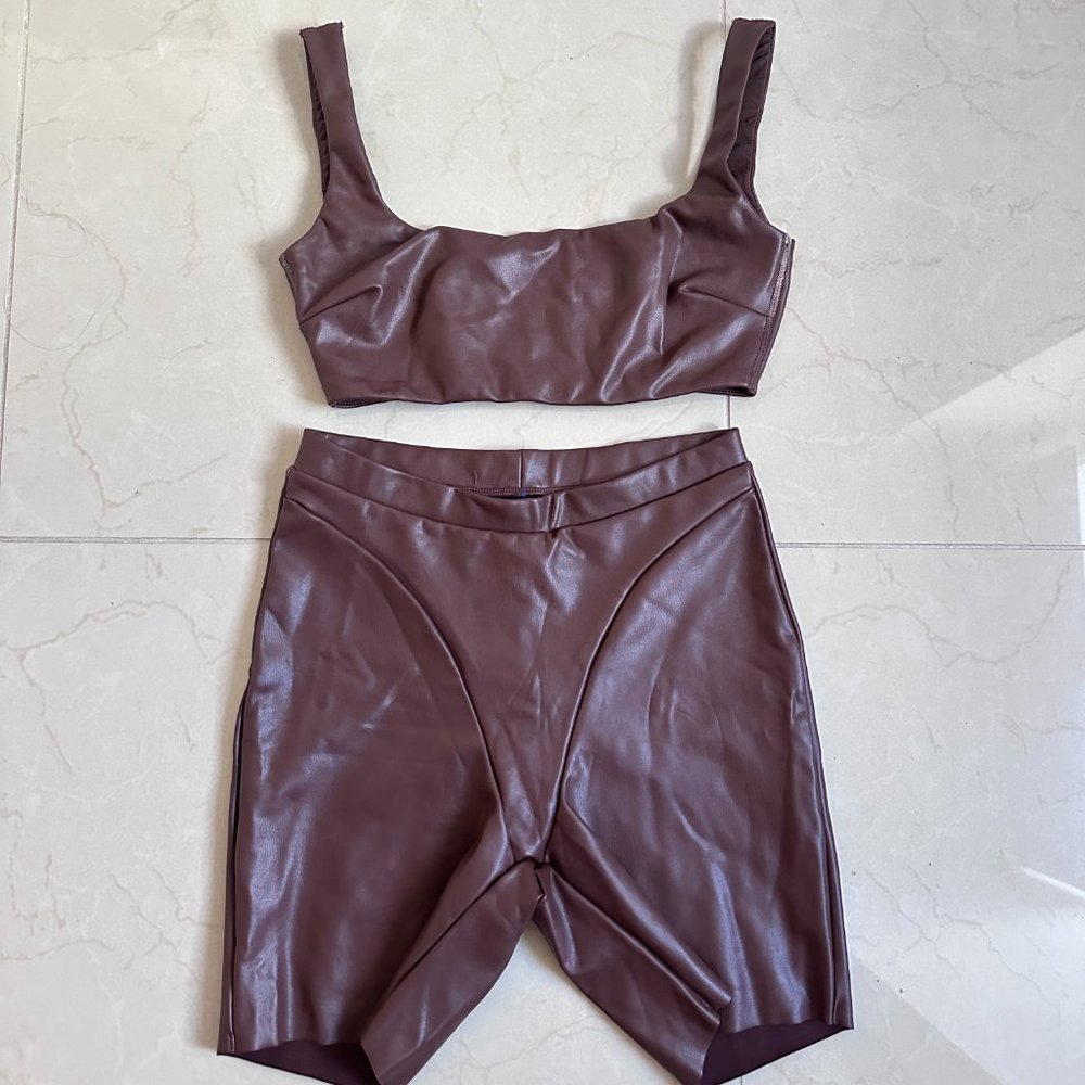 SKIMS Faux Leather SET Color cocoa size S